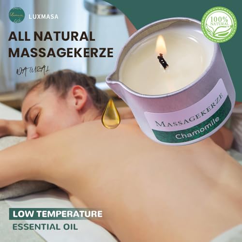 Scented Massagekerze Candle for Body SPA, Coconut Oil Based Body Lotion Low Temp for Relaxation 50ml (Chamomile)