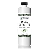 100% Pure Neem Oil - Undiluted Cold-Pressed, Uses for Hair, Skin, and Nails, 16 oz