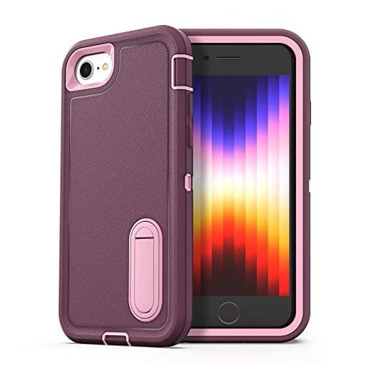 ULAK iPhone SE 2020 Case, iPhone SE 3rd Generation Case 2022, iPhone 8/7/6S/6 Case, Build-in Kickstand Heavy Duty Shockproof Protective Phone Case for iPhone SE 2nd/3rd Gen,iPhone 6s/6/7/8, Pink