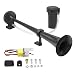 EONLION 12V Air Horn 150db Loud Single Trumpet Train Horn with Compressor for Car Truck Lorry Train Boat (Black)