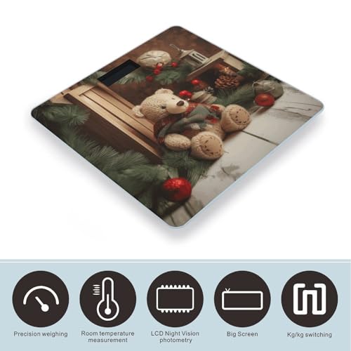 Báscula digital FekiLoot con diseño oso y vidrio templado miniatura 3