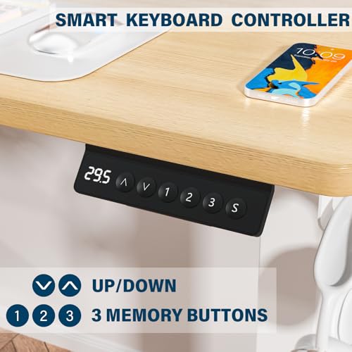 Image of Kingant Standing Desk, 35x20 Inch Electric Height Adjustable Computer Desk