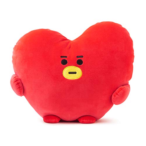 BT21 TATA Pong Pong Character Plush Figure Decorative Pillow Sofa Cushion, 15 x 13.4 Inches, Red