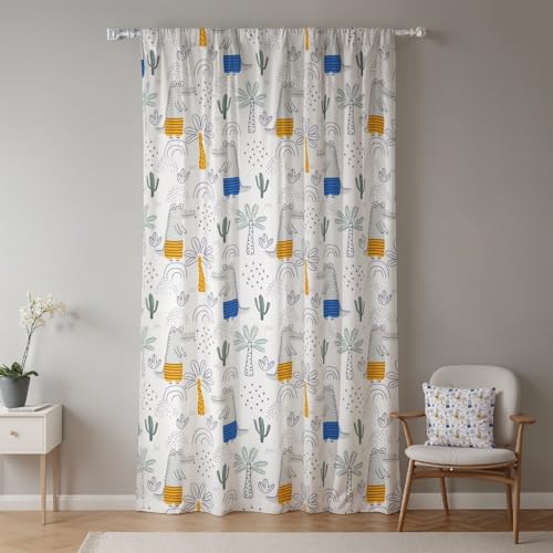 ggaimwf Rideaux pour Enfants Garçons Filles 1 Panneau 107x160cm CrocodileJungle Dessin animé Rideau à Plis Crayon Traitement de fenêtre Rideaux pour bébé...