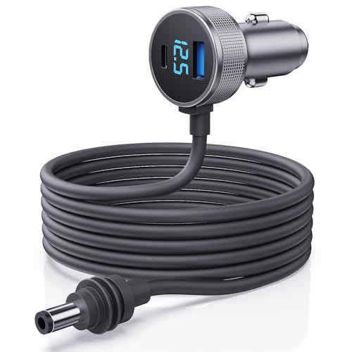 Starlink Mini Cable, 3 in 1 Starlink Mini Car Charger DC Power Cable+ Cigarette Lighter Adapter 12V-48V with Digital Display, Durable USB C PD 40W and USB A 35W Ports for Trucks and Cars (10FT)