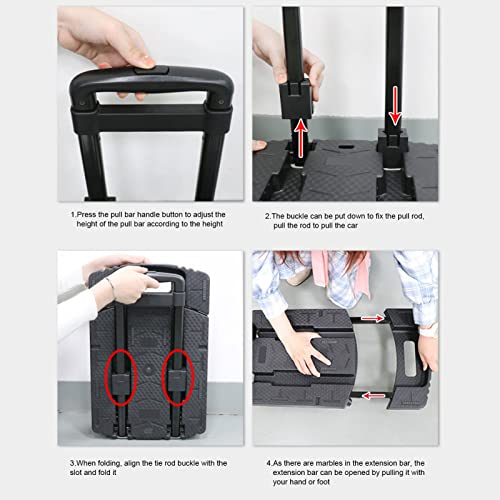 Carretilla plegable de mano con ruedas giratorias 440 lbs miniatura 6