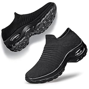 Raoendis Womens Slip on Trainers with Arch Support, Ladies Walking Sneakers Comfortable Orthopedic Shoes Non Slip Mesh Lightweight