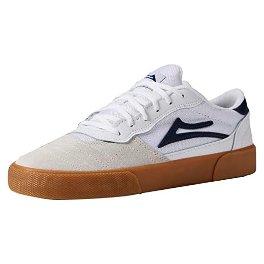 Lakai Cambridge, Skate Shoes, White/Navy Suede, 10.5