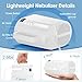 Portable Nebulizer Machine for Adults and Kids, Professional Handheld Inhaler Mist Breathing Compressor System Kit with Adjustable Cup, Adult and Kid Mask, Mouthpiece, Tubing for Home and Travel Use