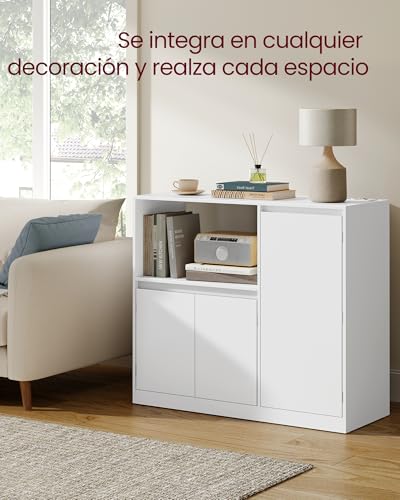Mueble cocina con cajón y puerta estante para microondas blanco 8