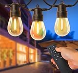 Maihaha 32m Dimmable Festoon Lights Outdoor with Remote, 30x1w Led Bulbs IP65 Waterproof Garden Lights Mains Powered for Backyard, Fence, Pergola, Gazebo, (Low Voltage, 2200k)