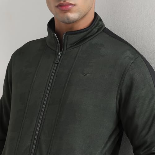 Image of Park Avenue Men Regular Fit Solid Pattern Pure Polyester Turtle Neck Full Sleeve Casual Outer Wear