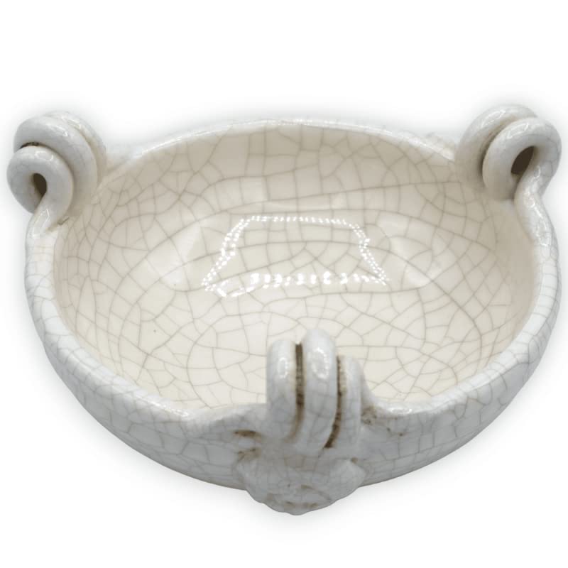 Cuenco redondo centro de mesa con asas y querubín Sicilia Bedda Capaci 35cm