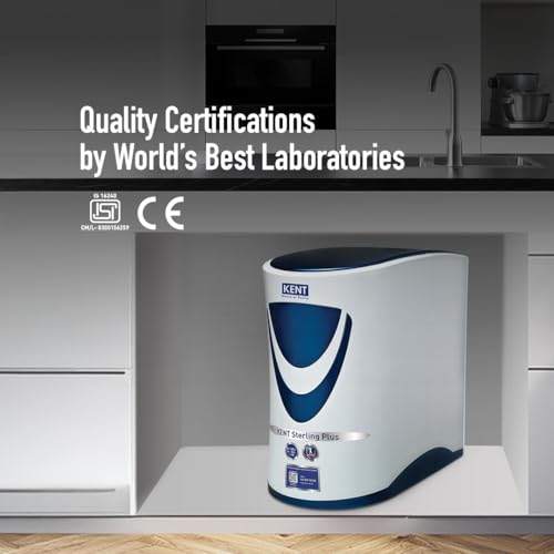 Image of KENT Sterling Plus RO Water Purifier | ISI Marked | Multiple Purification Process |RO + UV + UF + TDS Control | 6L Tank | 20 LPH Flow | Under the Counter | White