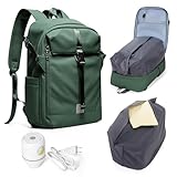 Mochila de viagem para mulheres e homens, bolsa de compressão separada com bomba elétrica, mochila de mão à prova d'água, para laptop, bolsas de trabalho, mochila casual com compartimento antifurto e