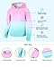 BesserBay UPF 50+ Girls Rashguard for Boys Swimming Top Raglan Sleeve Water Tee Hoodie SPF Shirt Gradient Pink 13-14 Years