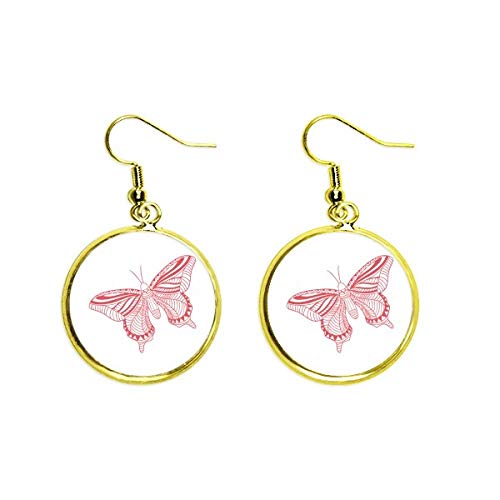 Pendientes de mariposa rosa ideales para un look moderno de oficina o cena