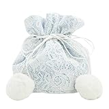 [キャサリンコテージ]女の子 七五三 3歳 ぽんぽんレース巾着 巾着バッグ PC967 フリー サックス[SAX] TAK