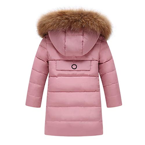 Kids Girls Winter Down Coat Mid Long Overcoat Lightweight Down Jacket Thickened Windbreaker with Hood s4