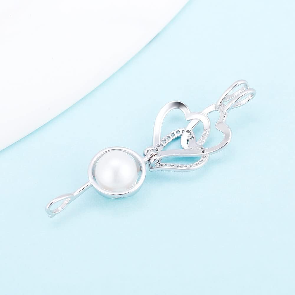 925 Sterling Silver Trinity Heart Cage Pendants Crafting Charm for DIY Necklace Bracelet Jewelry Making - Image 4