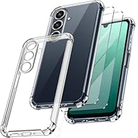 New&Teck hülle für Samsung Galaxy A16 4G/5G + 2 Hartglas-Displayschutz, Schutzhülle aus weichem TPU-Silikon, Bumper mit verstärkten Ecken, klarer Schutz (transparent)