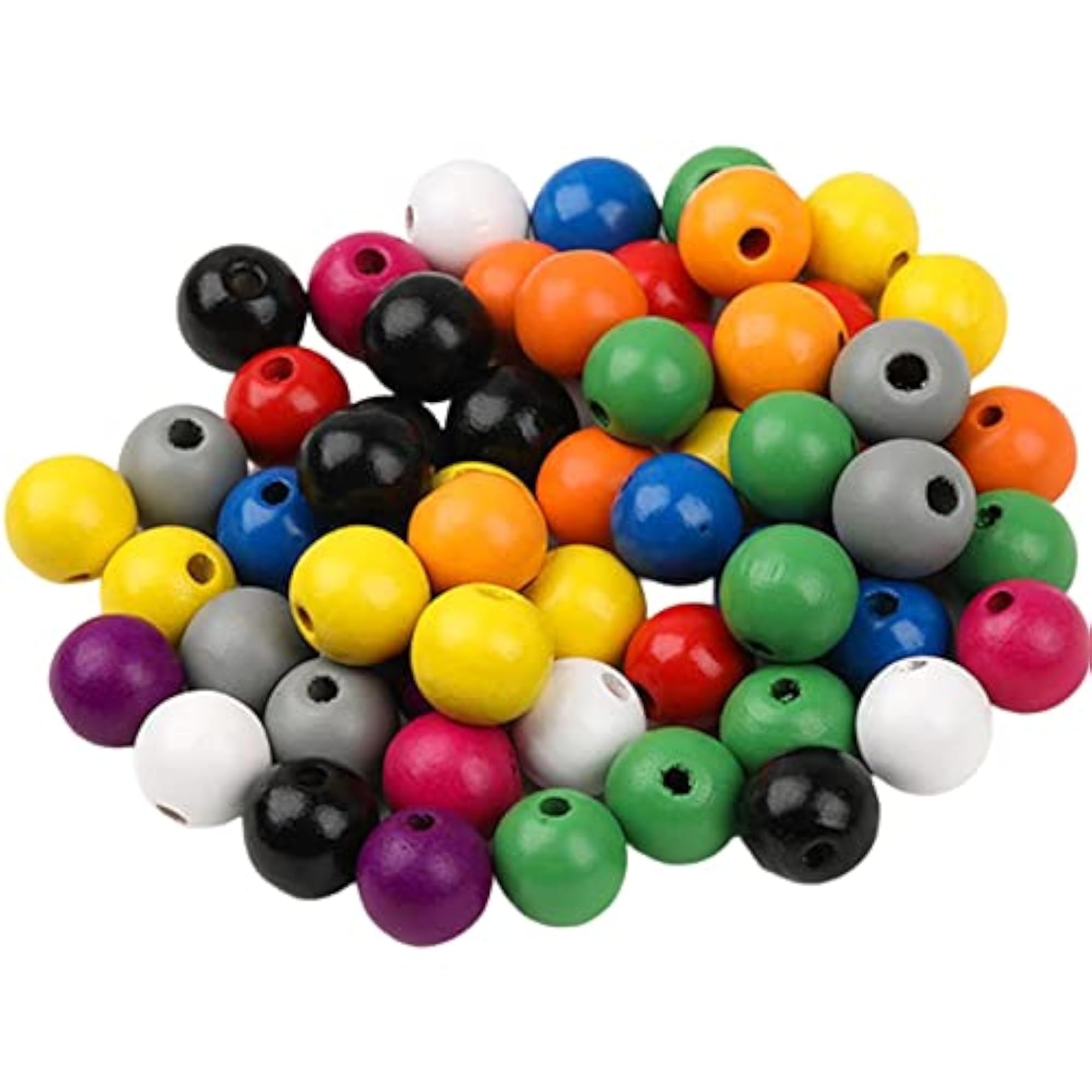 Round Wooden Beads for DIY Bracelet Crafting