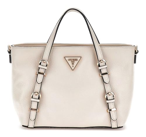 GUESS Levia Mini Satchel Stone : sac à main compact gris clair pour femme