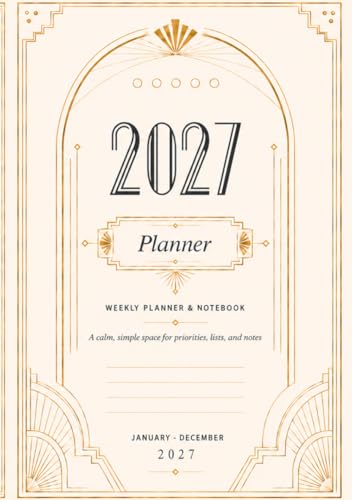 2027 Premium Weekly Planner & Notebook A5 Size (5.83" x 8.27") Softcover: with Daily Notes, Quick Lists, Priorities, Goals, Moon Phases, and Simple Organization image 2