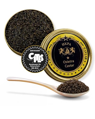 SEPEHR DAD CAVIAR Osietra Kaviar Select 30 g I mittelgroßes Korn 2,9 mm I Osietra-Caviar aus nachhaltiger Aquakultur I zart nussig & fein ausbalanciert I inkl. gratis Perlmuttlöffel