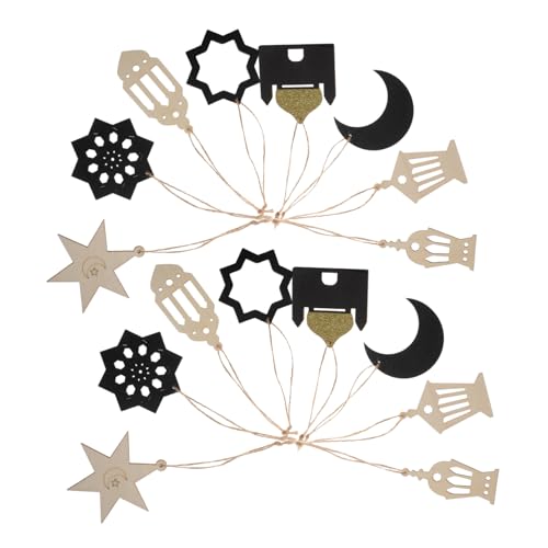 Ciieeo 40 Piezas De Adornos De Cuaresma Bandeja para Sartenes Charcutería Adornos para Peceras Accesorios Islámicos para Automóviles Adornos De Ramadán Estrella Colgantes De