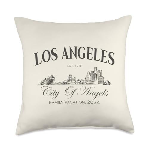 Los Angeles California LA City Of Angels Family Vacation Throw Pillow