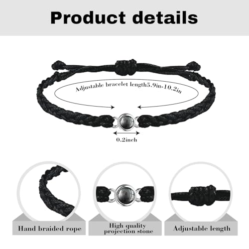 Personalized Picture Bracelet, Custom Projection Bracelets with Photo Inside, Custom Memorial Gifts for Women Men Couples3