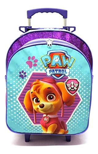 Kit Mochila Patrulha Canina Skye Rodinhas Tam M Glitter F5