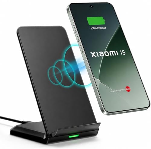 Qi Caricabatterie rapido senza fili adatto per Xiaomi 15 15T 14 14T 13 13T Pro Plus Mi 11 10 Note 14 13 12 Pro+ 4G 5G Mix 4 Poco F7 X7 Ultra Ricarica senza fili