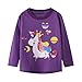 Kids Girl Long Sleeve T-Shirts Unicorn Christmas ELK Graphic Winter Cotton Casual Crewneck Tunic Tops Tee Shirts Sets 3 Pack Size 6