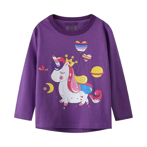 Image of Girl Long Sleeve Shirts Christams Tops Tees Cotton Casual Stripe Crewneck Graphic Jersey Tunic T-Shirts 3 Packs Sets