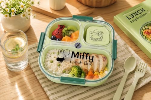 Image of Premium 3 Compartment Lunch Box with Spoon & Sauce Cup