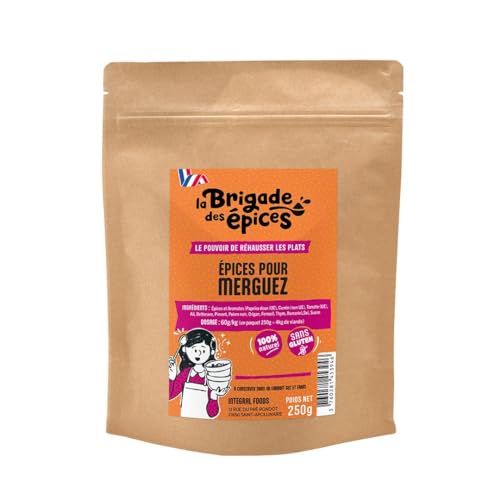 Épices pour Merguez - La Brigade des Épices - Mélange Premium, 100% naturel et fabriqué en France - Sachet de 250g - Pour 4kg de viande