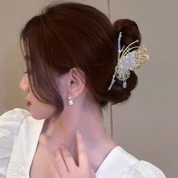 Rhinestone full star grasp clip back of the hair volume plate half tie large shark headdress hairpin
