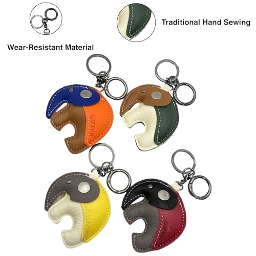 GBHKPLFO 3D Elephant Bag Charms Keychain, Handmade Sheepskin Purse Charms for Handbag, Wallet Charm Car Key Pendant Bag Decor (Red) — view 3