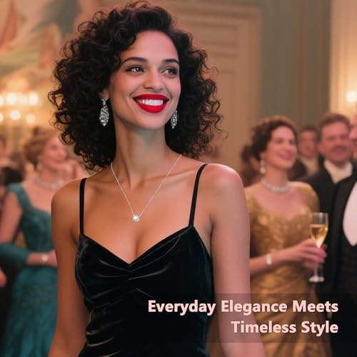 Moissanite Necklace for Women (1-3Ct) – Round Solitaire Pendant on 18K White Gold-Plated Sterling Silver Chain, 16+1+1″ Adjustable – Elegant Prom/Gift for Her4