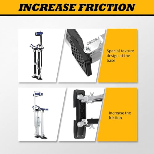 image for Jecoupoon 48-64 Inch Aluminum Alloy Drywall Stilts with Sliver/Black f