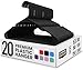 Utopia Home 20-Pack Plastic Hangers for Clothes - Space Saving Notched Hangers - Black