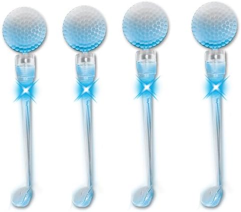 Electrostar Light Up Blue LED Golf Club Stir Stick, 4-Pack