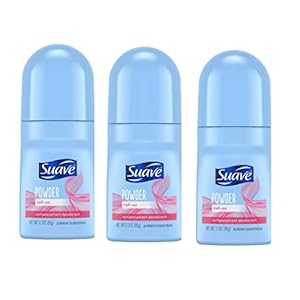 Suave 24 Hour Protection Roll-On Anti-Perspirant & Deodorant for Women-Powder-2.7 oz, 3 pk