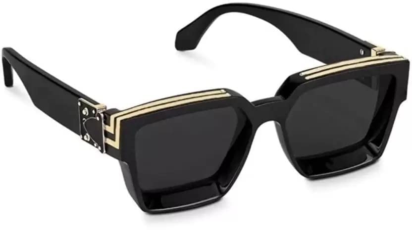 ARTRUE Fashion Oversized Badshah Square Sunglasses for Women Men Trendy Big Frame Shades Black Flat Top Sun Glasses