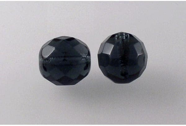 30pcs Fire Polished Faceted Beads Round 7 mm, Transparent Blue (30060), Bohemia Crystal Glass, Czechia 15119001