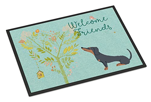 Caroline's Treasures Welcome Friends - Felpudo de Salchicha (24 x 36 cm), Color marrón