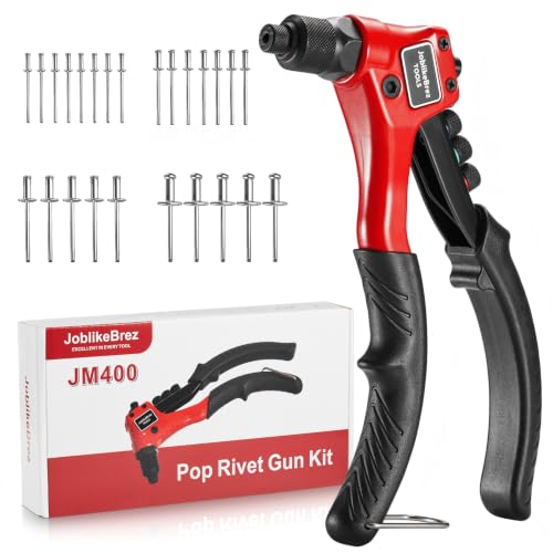 JoblikeBrez Pince à rivets aveugles pro avec 200 rivets (2,4–4,8 mm) – pour voiture, métal et bricolage
