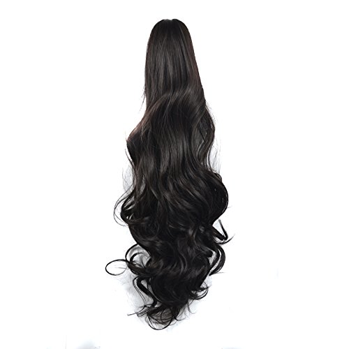 22 "Garra en / sobre Cola de caballo larga ondulada Clip rizado en Extensiones de cabello Postizos Pony Tail 150G
